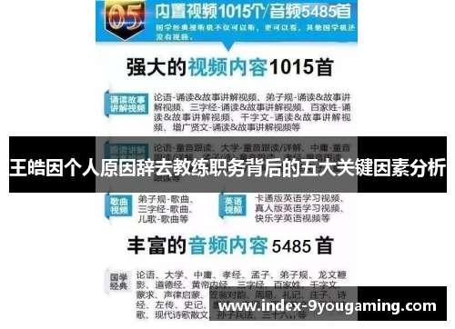 王皓因个人原因辞去教练职务背后的五大关键因素分析